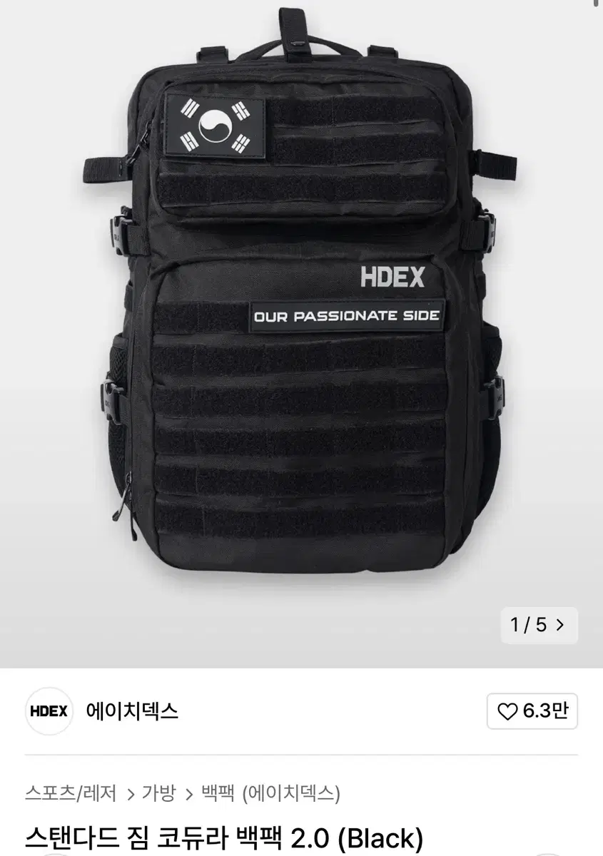 HDEX 스탠다드 짐 코듀라 백팩